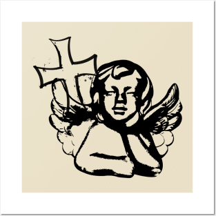 streetwear angel wings cross Posters and Art